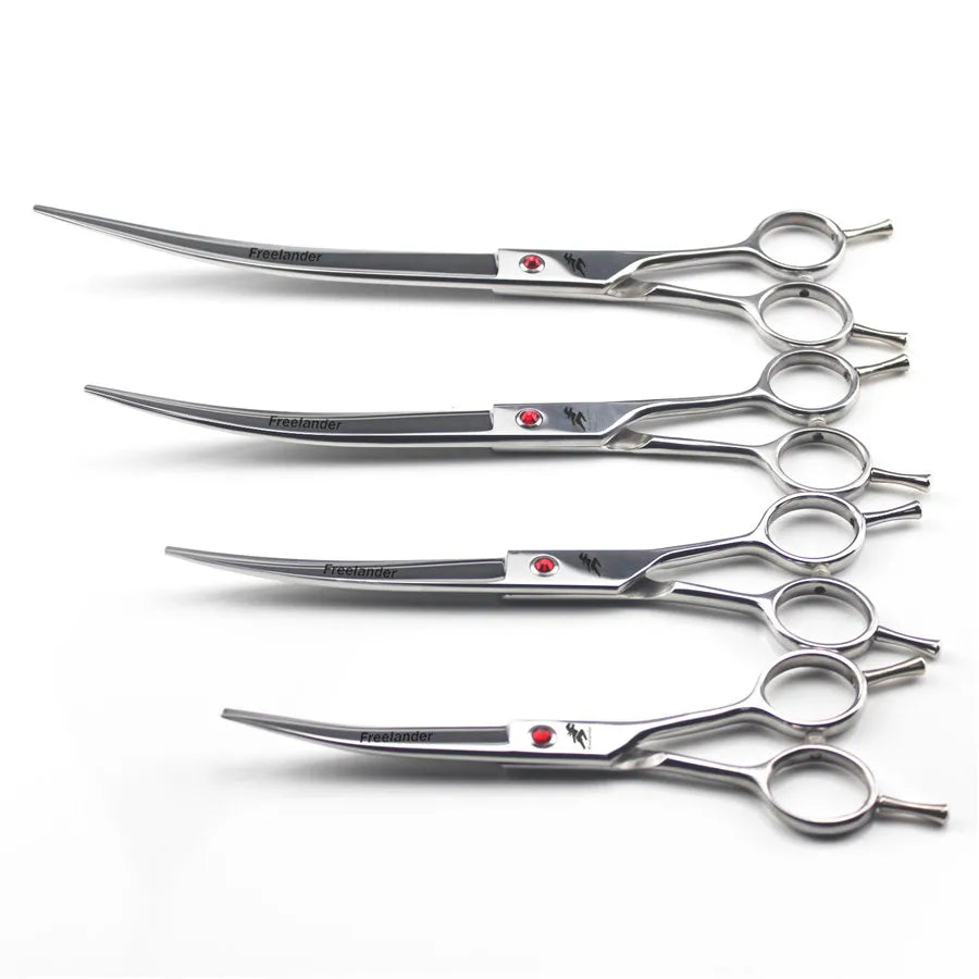 Professional Japan Stainless Steel Pet Grooming Scissors: Curved Hair Scissors for Cats and Dogs