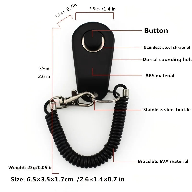 Moushou Pets & Co.ᵀᴹ Dog or Cat Training Clicker With Wrist Strap.