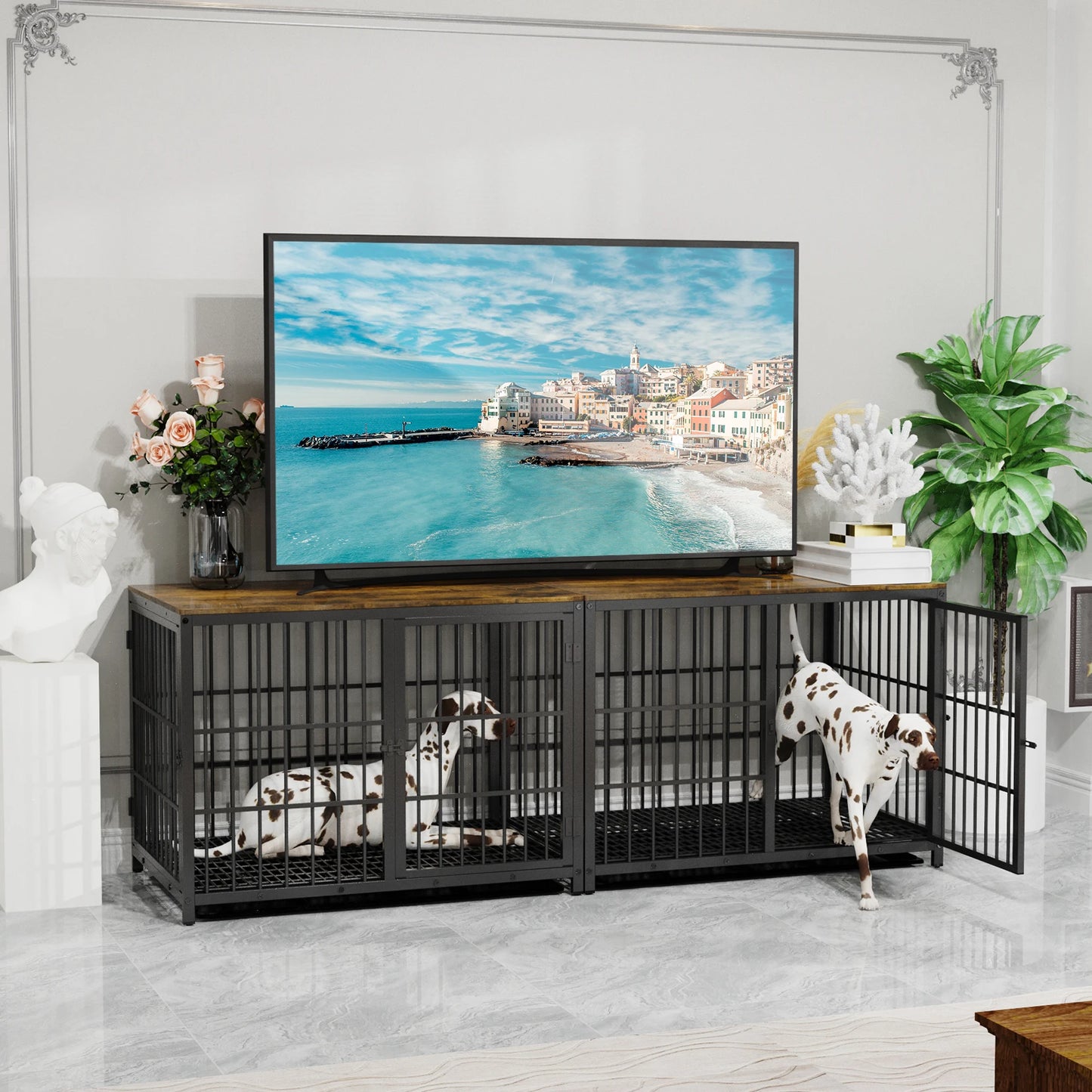 Moushou Pets & Co.ᵀᴹ Furniture Style Dog Crate Metal and Wood