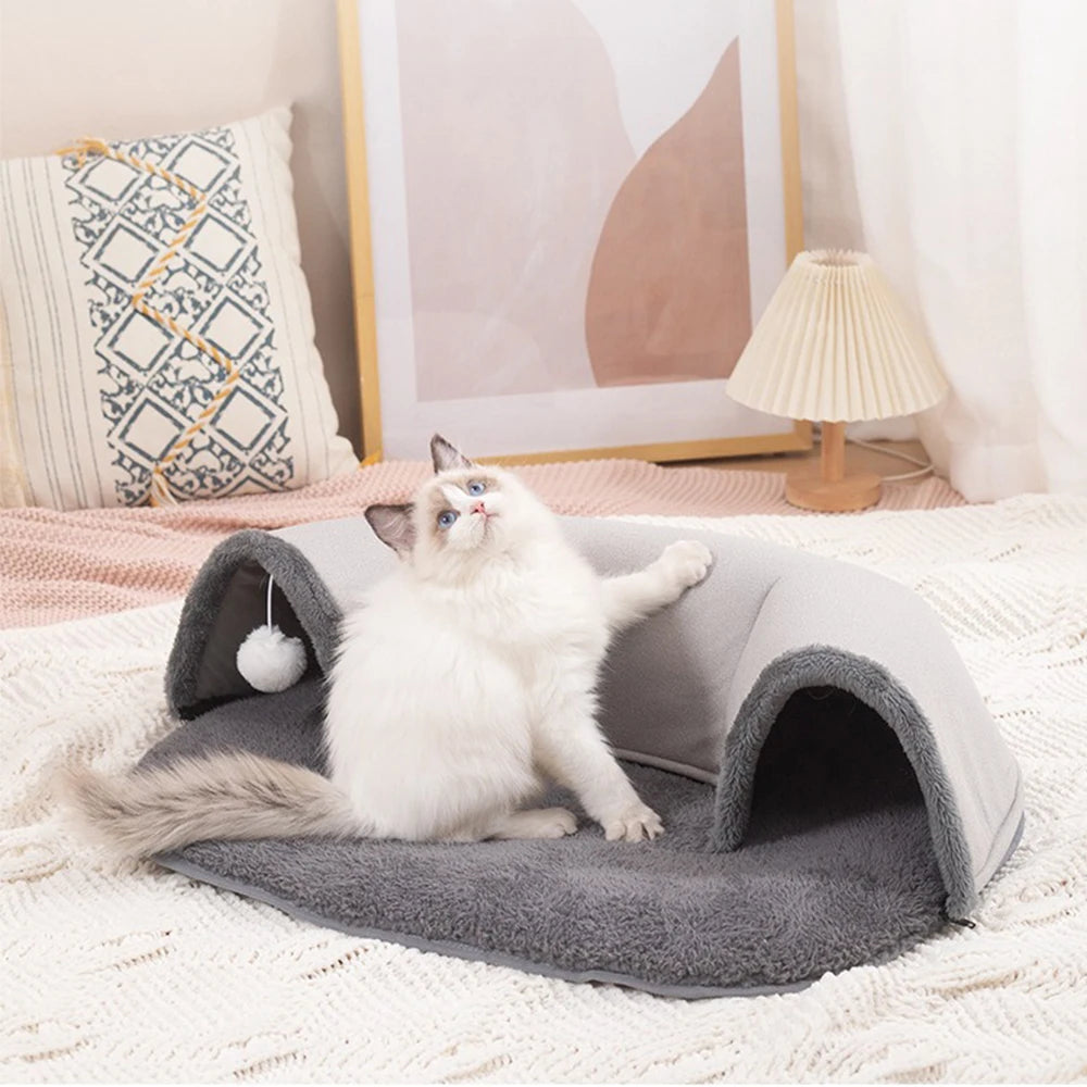 Moushou Pets & Co.ᵀᴹ Cat Tunnel Bed for Pets Cats 2-in-1 Cat Bed Play Tunnel