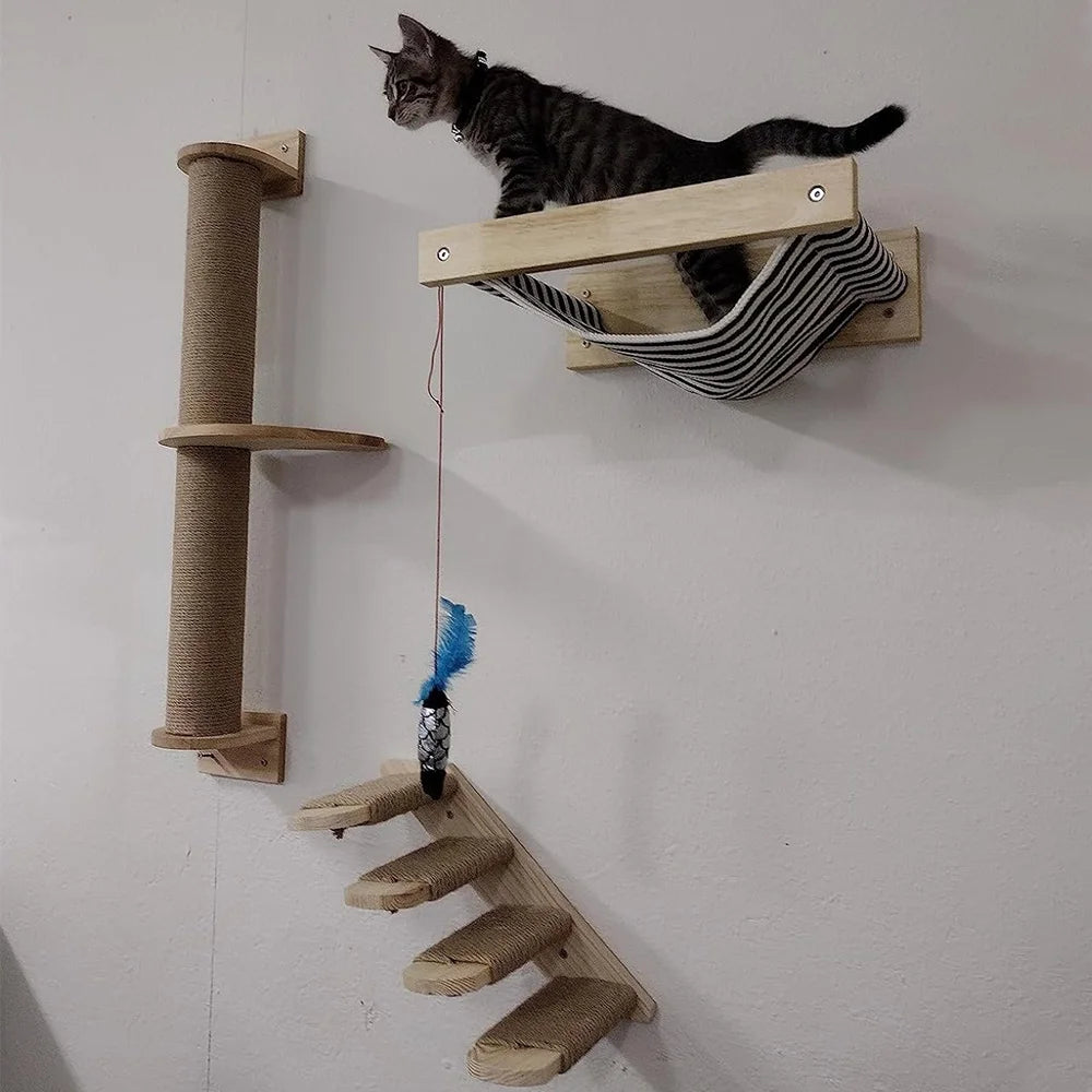 PawHut Four-Piece Cat Shelf: A Space-Saving Adventure Haven for Your Feline Friend