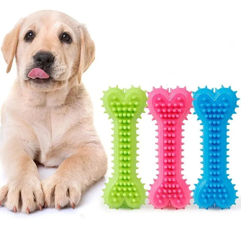 Moushou Pets & Co.ᵀᴹ Pet Bone Shape Chew Soft Rubber Toy