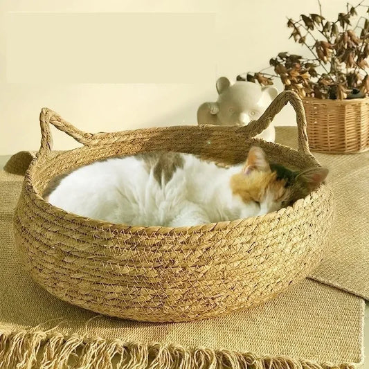 Moushou Pets & Co.ᵀᴹ Four Seasons Universal Pure Handmade Vine Woven Cat Nest