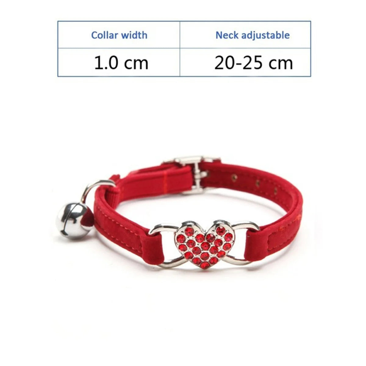 Cat Collar Heart Charm with Bell Safety