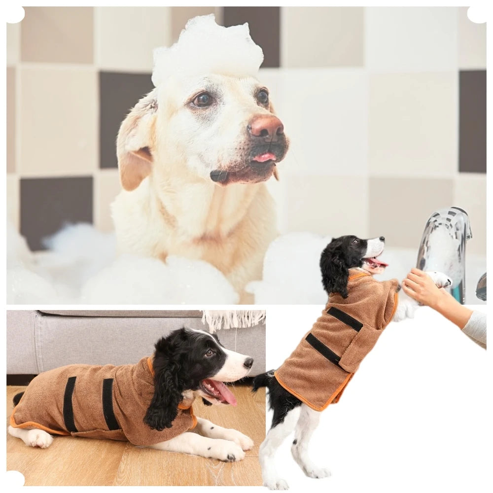 Moushou Pets & Co.ᵀᴹ Pet Drying Coat Absorbent Bathrobe Towel