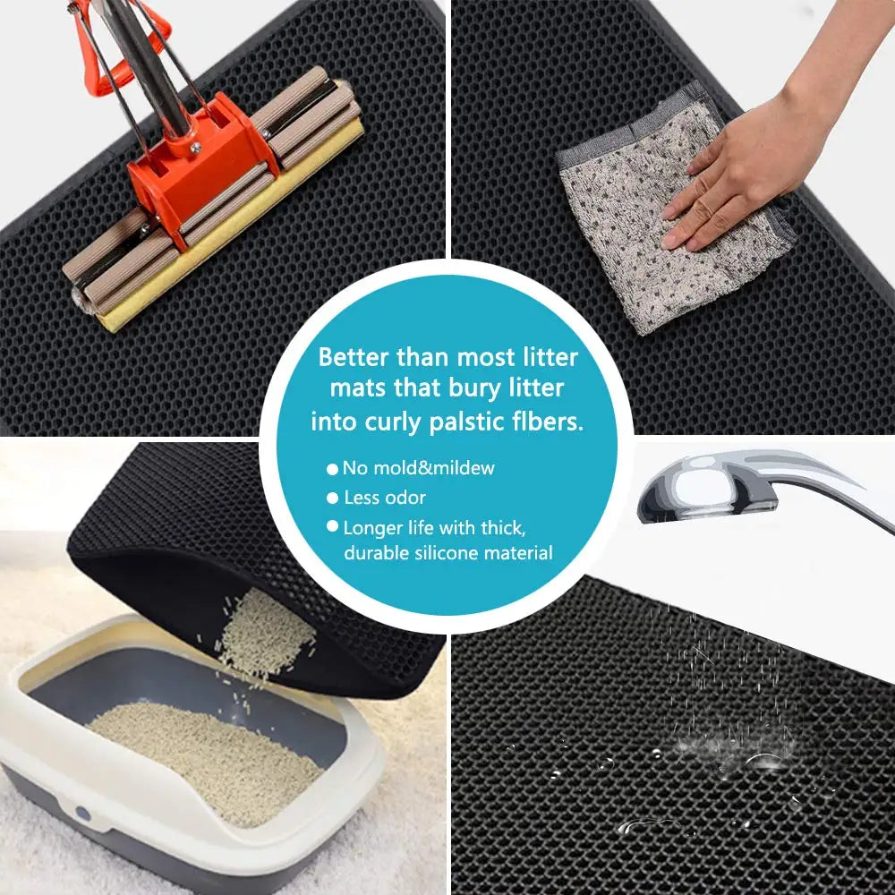 Moushou Pets & Co.ᵀᴹ Waterproof Pet Litter Box Mat Non-slip