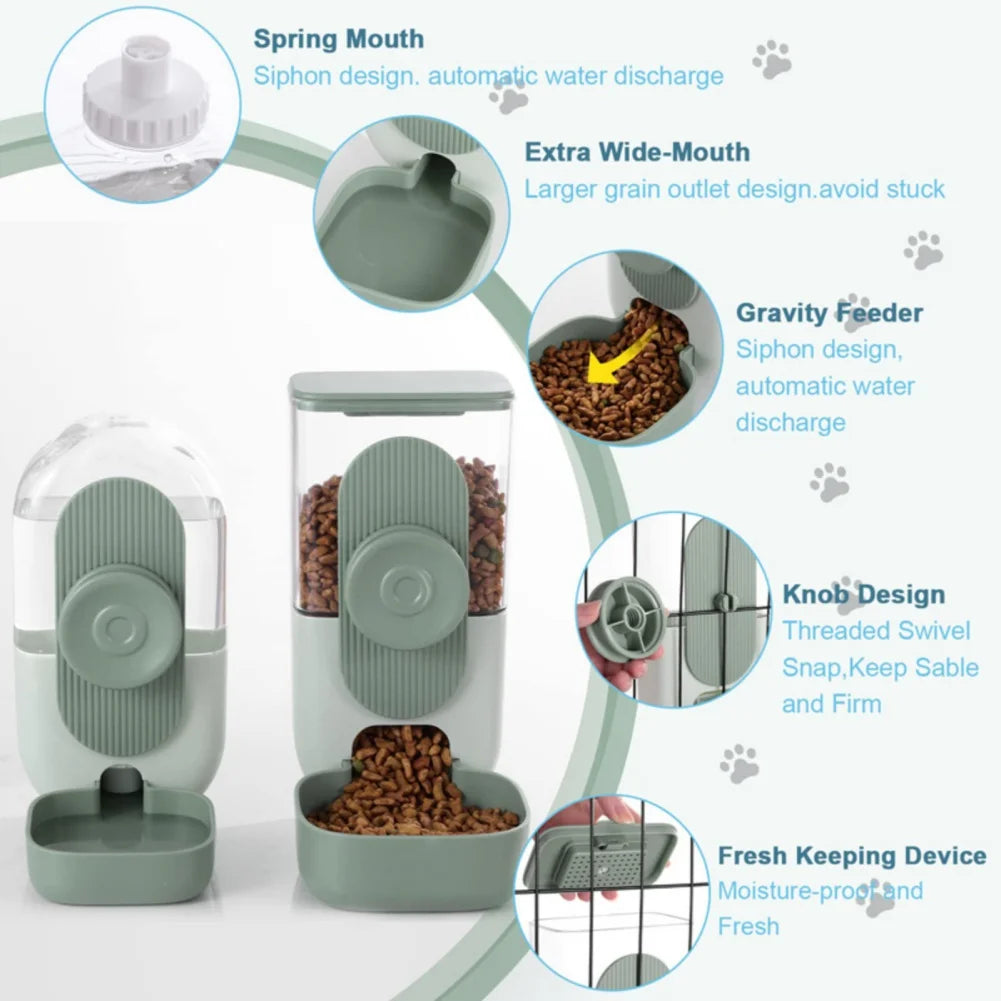 Automatic Pet Feeder and Water Dispenser Set