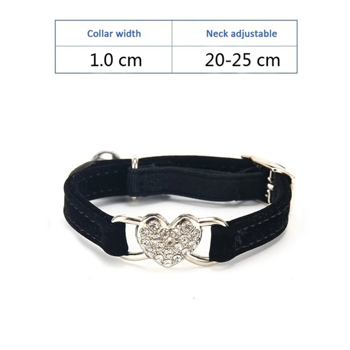 Cat Collar Heart Charm with Bell Safety